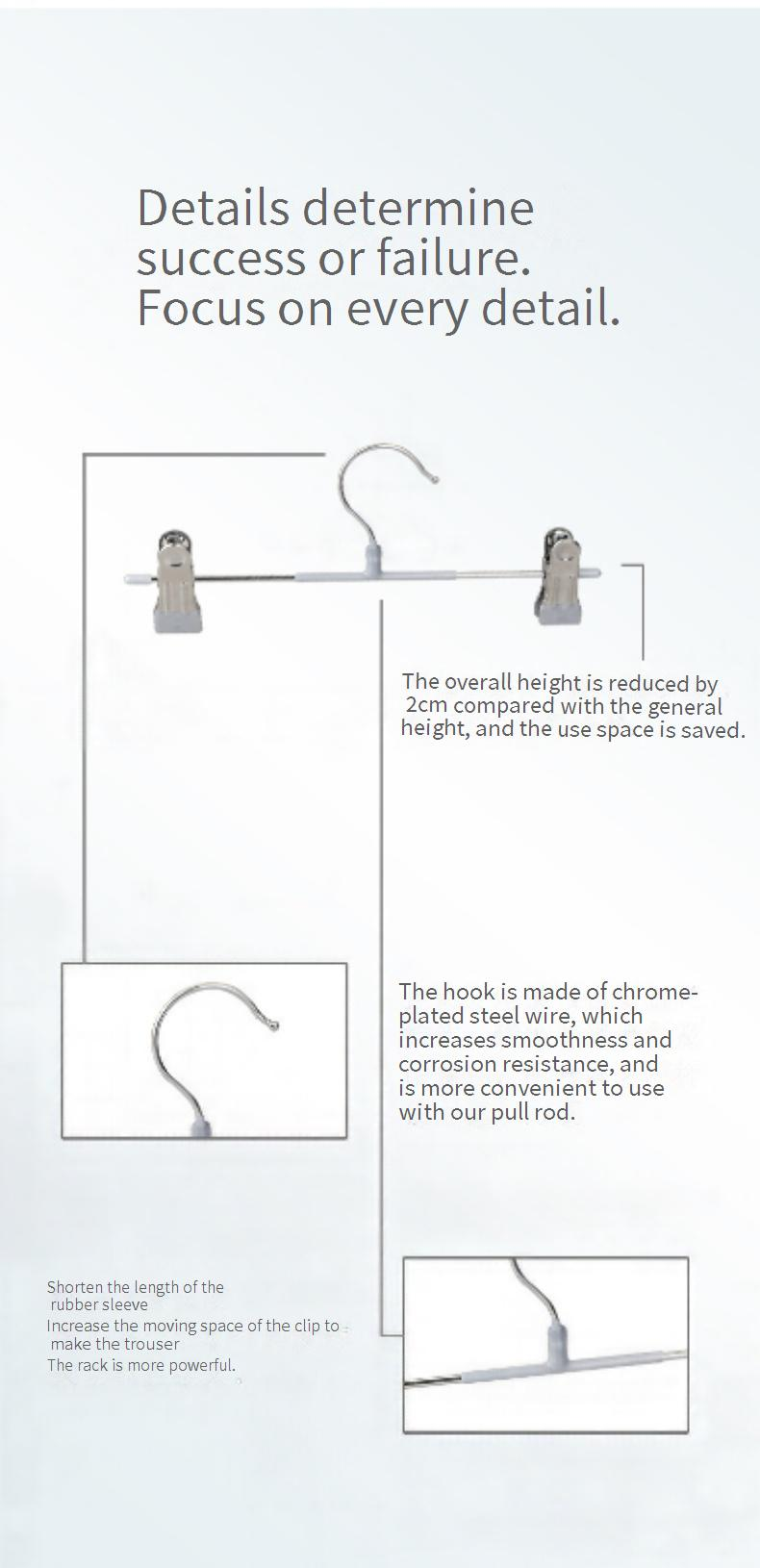 Ayarlanabilir Pantolon Askıları (2'li Paket) - Yetişkin Giysileri İçin Genişletilebilir Klipslerle Perakende ve Ev Kullanımı_voghion.com