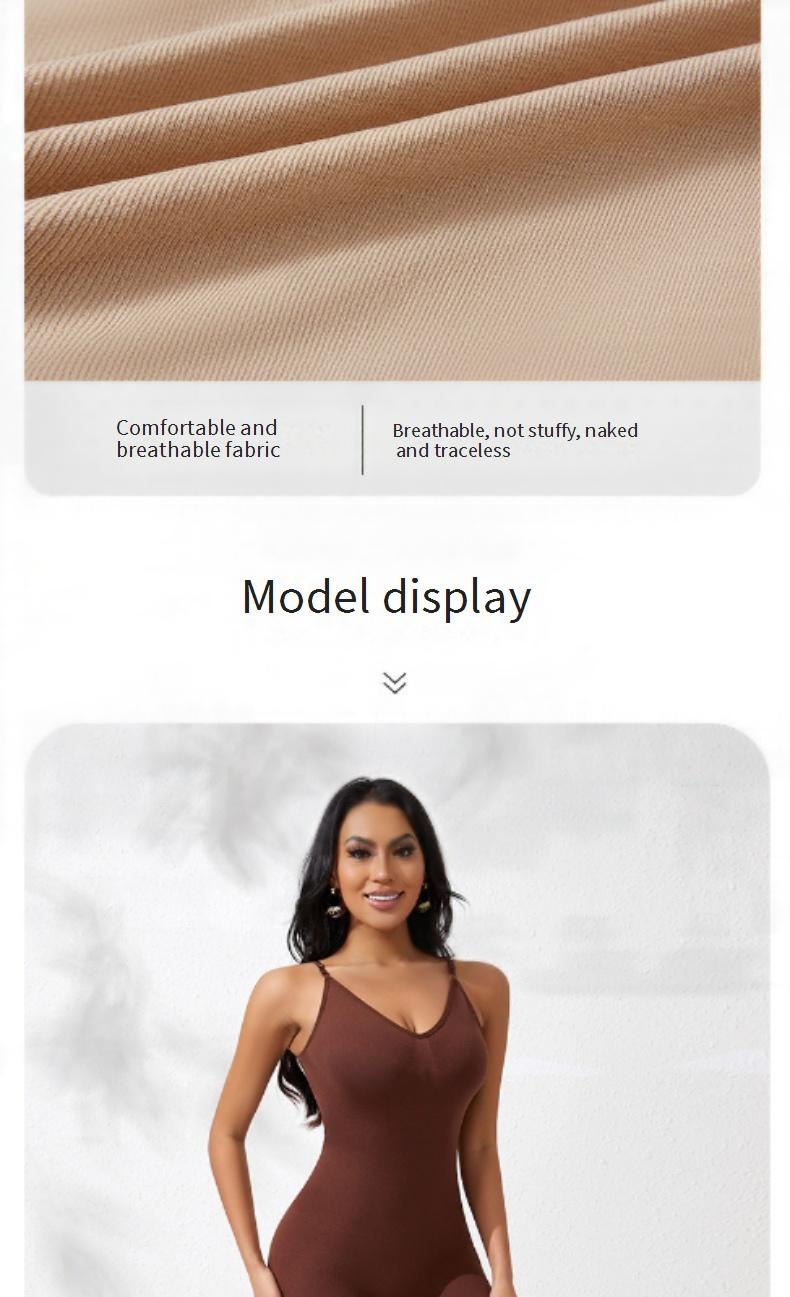 Nahtloser Shapewear-Bodysuit – Bauchkontrolle mit hoher Taille und Po-Lifting, schlankmachender Ganzkörper-Bodysuit mit Riemchen (Übergröße XXXL, Schwarz/Haut/Kaffee)_voghion.com