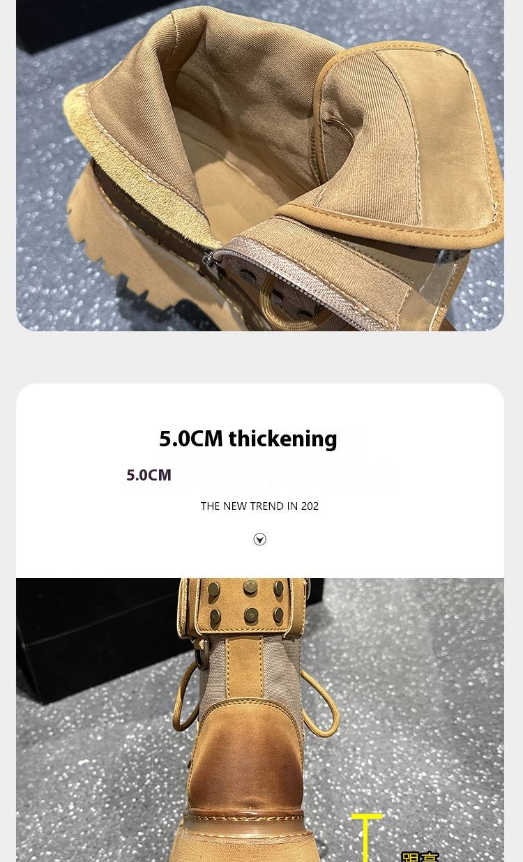 Martin-Stiefel aus Leder mit dicker Sohle für Damen – Vintage-Stil mit Nieten und seitlichem Reißverschluss – bequeme Arbeitsstiefel mit runder Zehenpartie_voghion.com