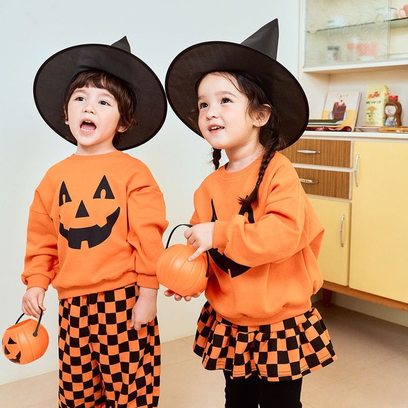 Neue Halloween-Kürbis-förmige Kinderanzüge Ins Koreanische Version der langärmeligen Kinderanzüge Kinderferienkostüme_voghion.com