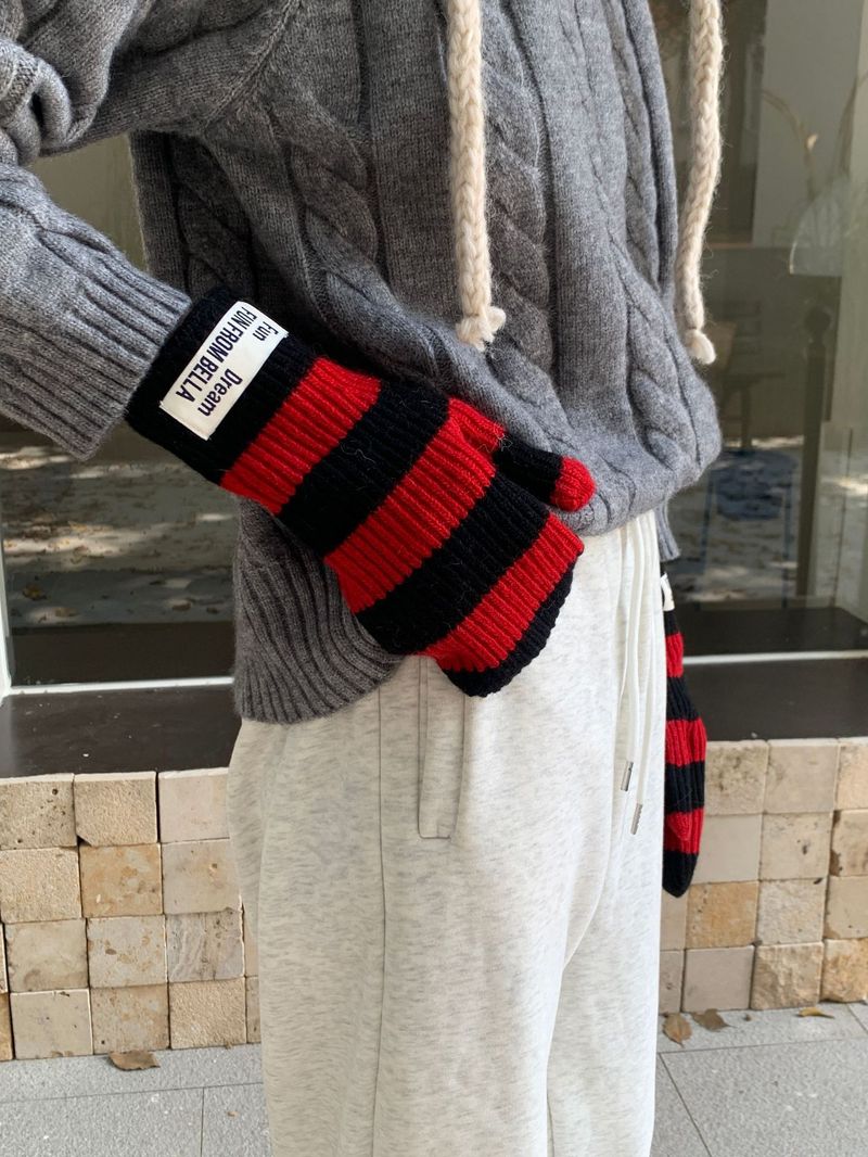 finger Gloves, Student, Korean Style, Ins, Versatile, Warm Knitted Wool, Cycling_voghion.com