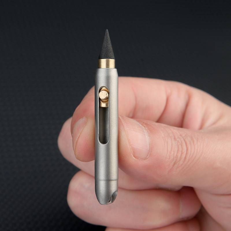 Mini-Ewiger Bleistift aus Titan – muss nie gespitzt werden, Schlüsselanhänger-Taschenstift für unterwegs, perfektes Geschenk für Studenten und Berufstätige_voghion.com