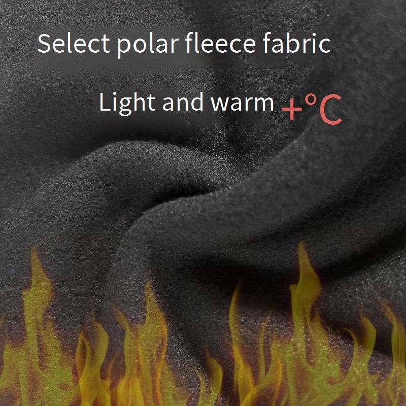 Pasamontañas de forro polar unisex de invierno: braga de cuello cortavientos para ciclismo, esquí y actividades al aire libre._voghion.com
