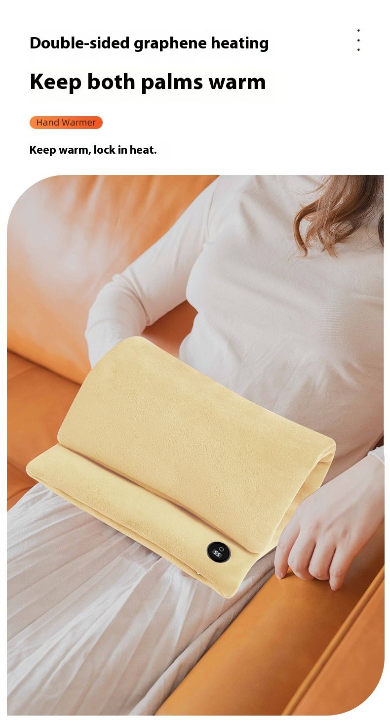 USB Graphene Hand Warmer - Fast Heating Fluffy Electric Heating Pad For Office & Travel, 3 Colors, With Optional Power Bank & Extension Cable_voghion.com