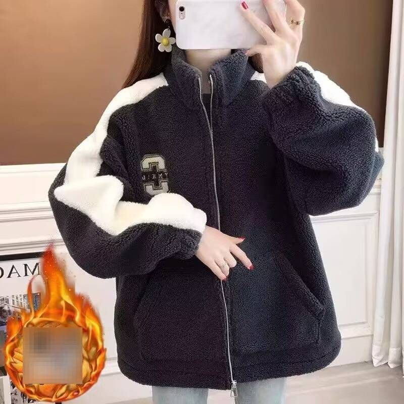 Fleece-Lined Sherpa Hoodie – Winter Pullover With Zip Front, Oversized Fit & Soft Plush Interior (White/Black/Pink/Khaki, S-XL)_voghion.com