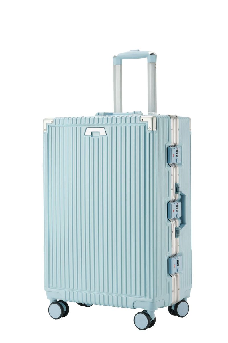 Durable ABS+PC Aluminum Frame Suitcase With 360° Spinner Wheels, Lightweight & Stylish Carry-On Luggage For Business Travel Multiple Colors_voghion.com