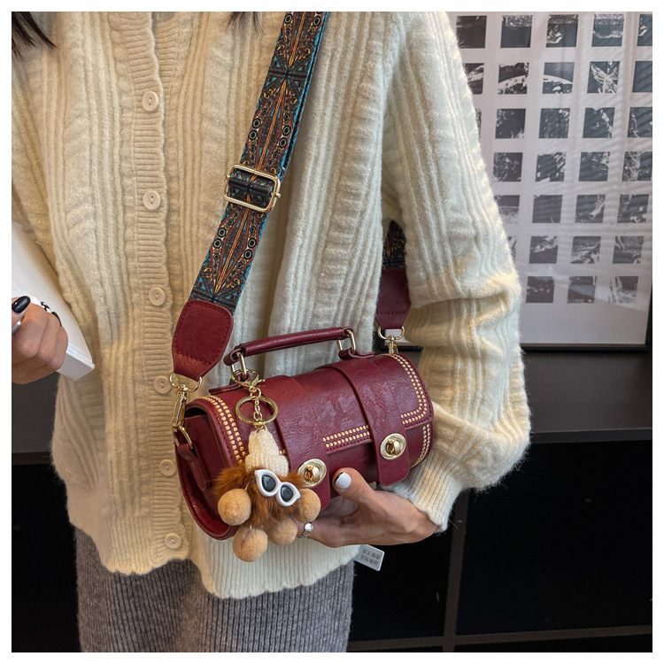 Women's Bucket Bag Retro Bag Women's Fashion Crossbody Bag High-grade Sense Portable Boston Cylinder Bag_voghion.com