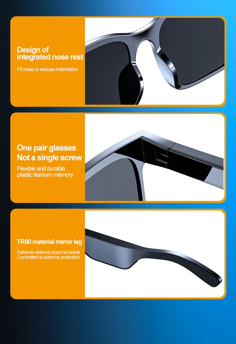 New Wireless Bluetooth Earphones Fashion Glasses Smart Headset Bone Conduction Earbuds Call Audio Music Headphones_voghion.com