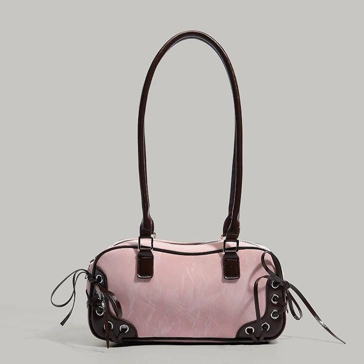 Fashion Niche Bow Boston Design Gradient Bag 2025 Spring New Shoulder Handbag Casual Hundred_voghion.com