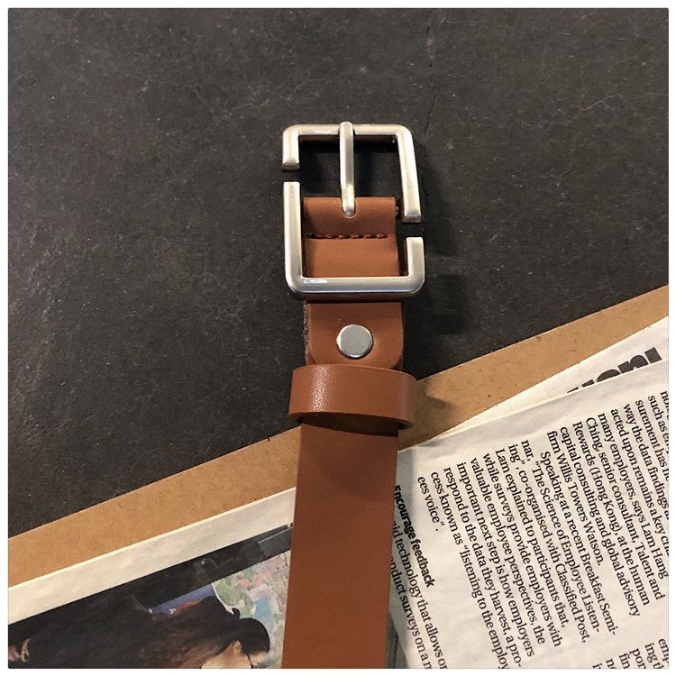 Nyt bælte til afslappet bukser, slankt bælte til mænd, koreansk version, unge mennesker, PU-læder, lille bælte i NS-stil, alsidigt bælte, dekoration_voghion.com