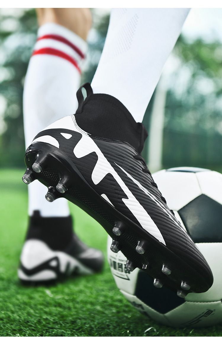23 cross-border large size high-top football shoes with long nails and broken nails competition training shoes for men and women adult Football Shoes_voghion.com