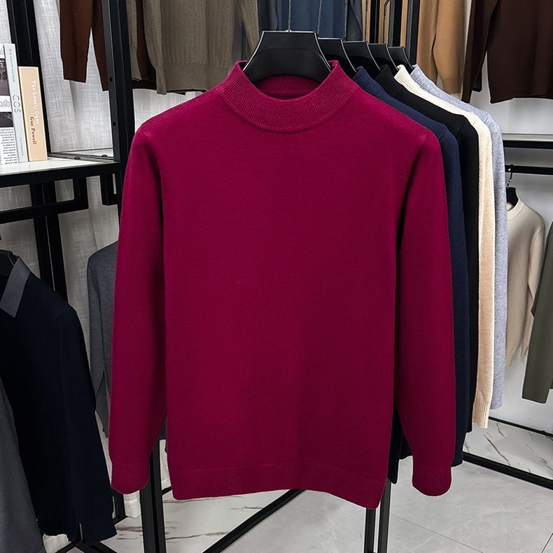 Pull tricoté mi-col roulé pour homme, épais et chaud, lavable en machine, nouvelle collection automne-hiver 2025_voghion.com