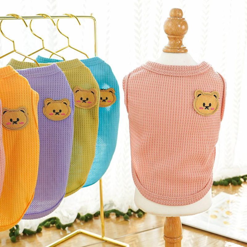 Haustierkleidung Waffelbär Sommerweste Teddy mittlere und kleine Hundekatze Hundekleidung Fabrik Großhandel_voghion.com