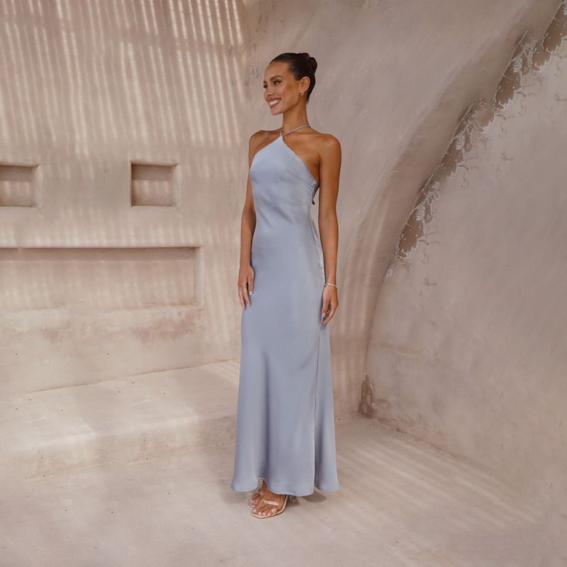 Rochie de primăvară și vară cu imprimeu floral, stil european și american, stil slim, culoare solidă, fără mâneci, fără spate, pentru femei_voghion.com