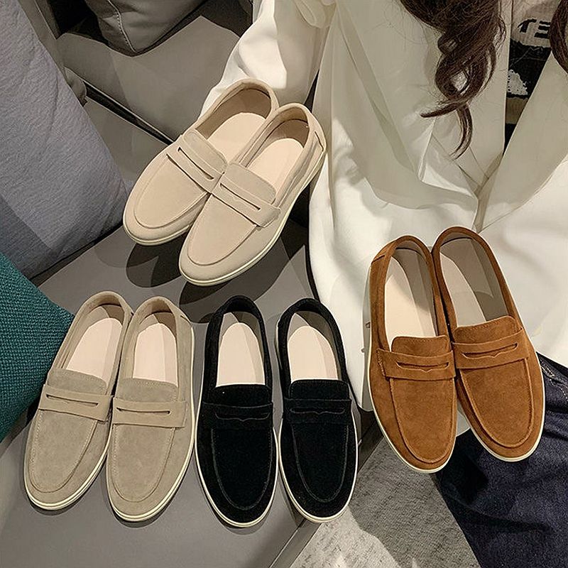 SHLIANG Mode Wildleder Fahren Schuhe Leder Frauen Casual Schuhe Marke Design Weiche Frauen Loafers Mokassins Slip Auf Freizeit Wanderschuhe Y0270_voghion.com