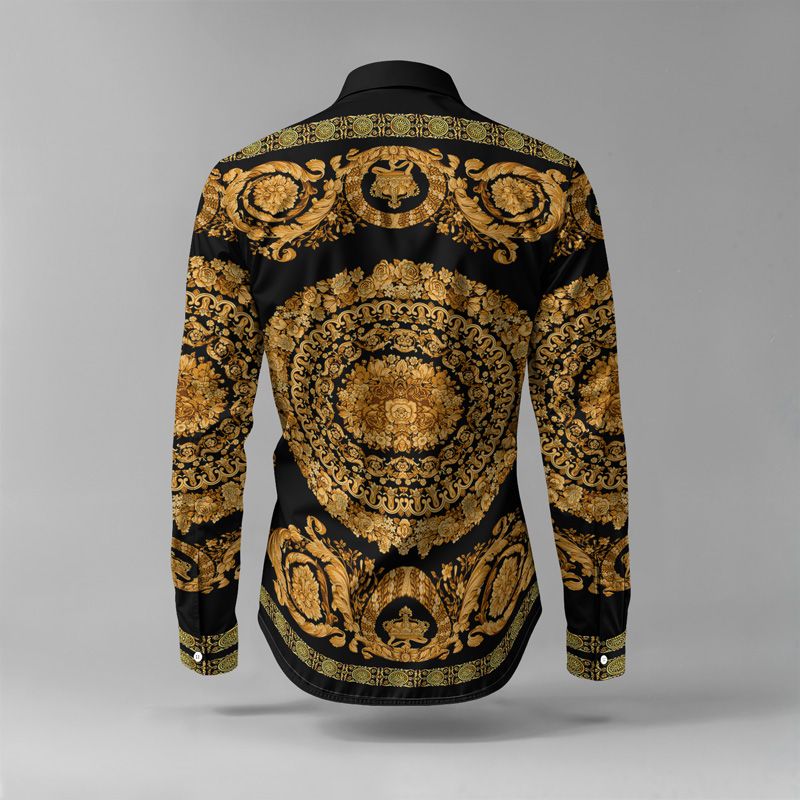 2025 Spring Summer Men Shirt Set Brand Print Fashion Printing Two Piece Set Mens Light Luxury Lightweight Party Long Sleeves_voghion.com