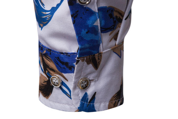 Sommer Neue Herren Slim Fit Plus Größe Langarm Fashion Casual Strand Blume Hemd_voghion.com
