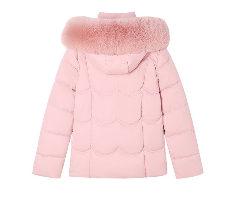 Women's Winter Parka With Detachable Faux Fur Hood – Slim-Fit Short Puffer Jacket, Plush Lined, Raccoon Dog Fur Trim, Zipper Closure (5 Colors)_voghion.com