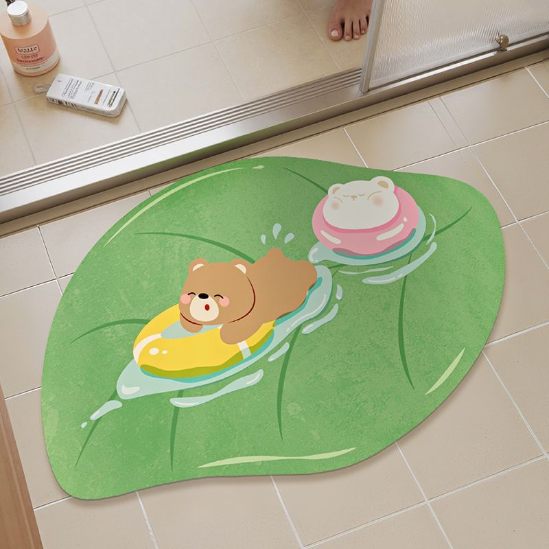 Tappetino antiscivolo ad asciugatura rapida per ingresso bagno, assorbente per WC, con motivo a cartoni animati, tappeto speciale per bagno_voghion.com