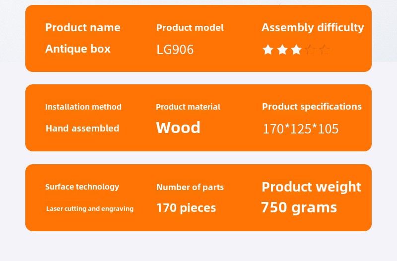 Rompecabezas de juguete educativo en forma de caja de madera tridimensional 3D, adorno de caja de madera hecho a mano para niños._voghion.com