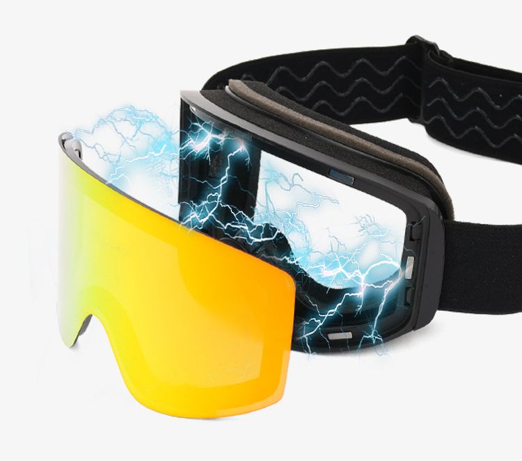 Occhiali da neve magnetici antiappannamento per bambini, occhiali da sci cilindrici per ragazzi e ragazze_voghion.com