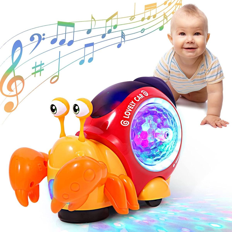 Children Toys Crawling Crab Walking Dancing Electronic Pets Robo Hermit Crab Snail Glowing With Music Light Baby Toddler Toy(1pcs)_voghion.com