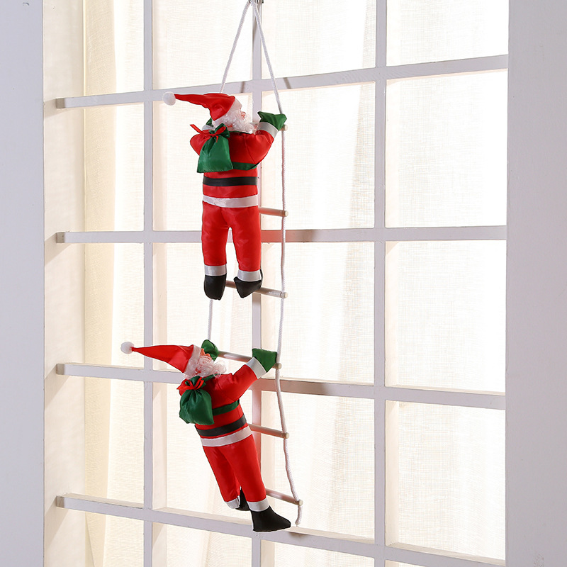 Kerstversieringen, etalage, ladder, kerstmanversieringen, kerstmanladder, vakantierekwisieten_voghion.com
