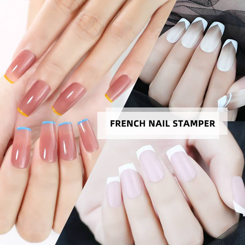 Stampo per unghie Testa in silicone trasparente per la cura delle unghie in Francia con piastra per timbri per nail art con cappuccioModelli per stampini per unghie trasparenti_voghion.com