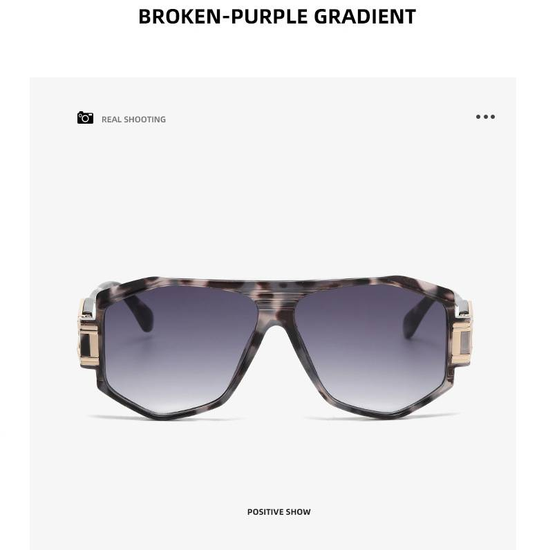 TGOGO Neue Pilotensonnenbrille für Herren ist keine europäische und amerikanische Straßenfotografie, moderne, polygonale Retro-Krötenbrille mit großem Rahmen, UV400_voghion.com