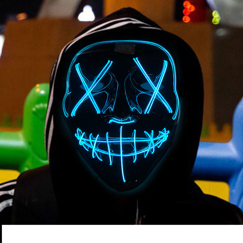 Halloween hideg fény LED Halloween maszk maskara party horror szellem maszk_voghion.com
