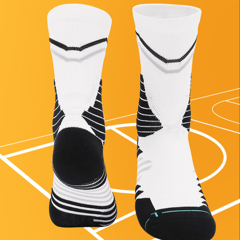 Calcetines de baloncesto de combate reales para adultos, calcetines deportivos antideslizantes absorbentes para hombre, calcetines de élite cilíndricos de parte superior alta con parte inferior de toalla_voghion.com