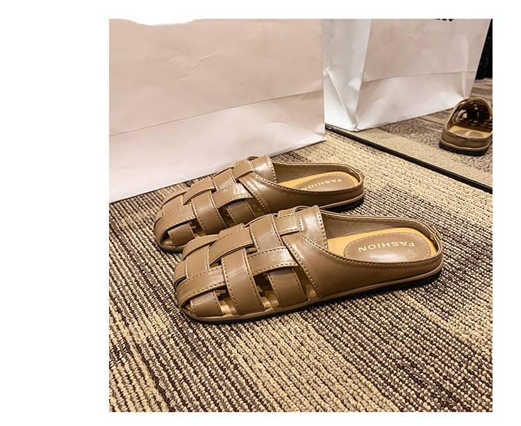 Ciabatte Baotou di senso avanzato da donna indossano un pedale nell'estate 2024 nuovi sandali da tempo libero Joker Mueller con temperamento francese_voghion.com