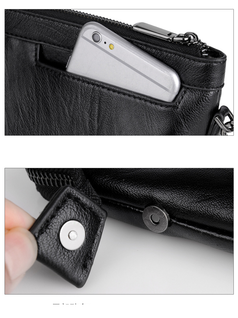 Herre ClutchBag håndledstaske Konvoluttaske med stor kapacitet Herre blødt læder Casual taske underarm Clip Bag_voghion.com