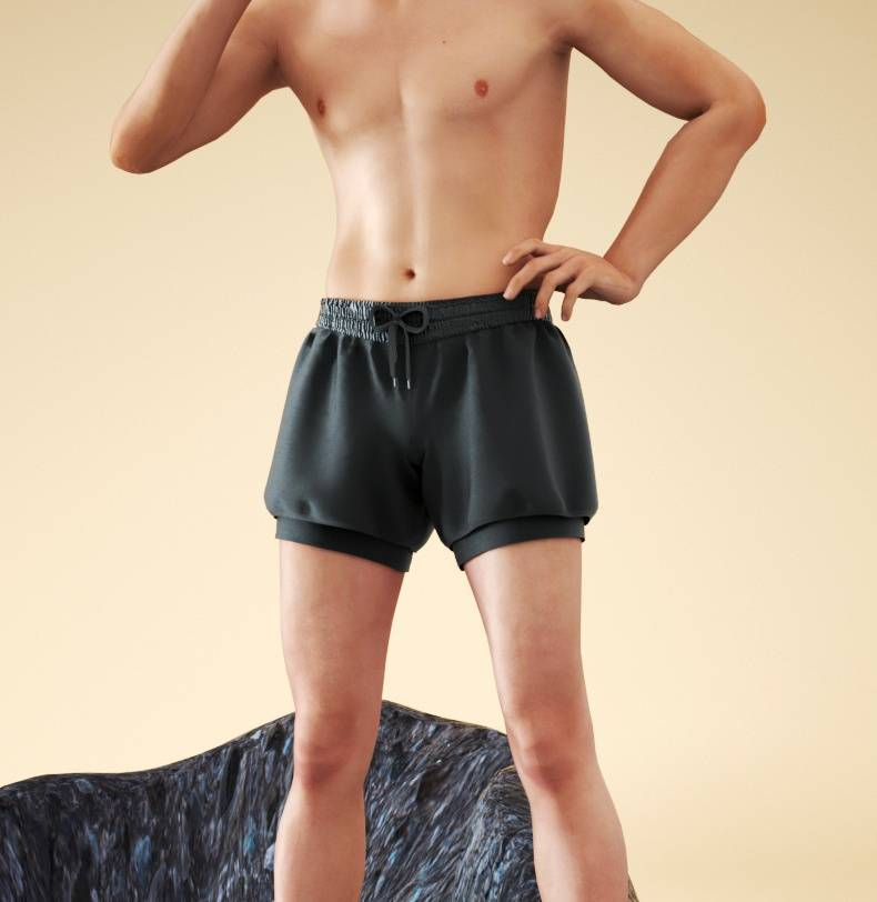 Bañador de secado rápido de doble capa para hombre, antivergüenza, de ángulo plano, conjunto esencial de equipo de natación._voghion.com