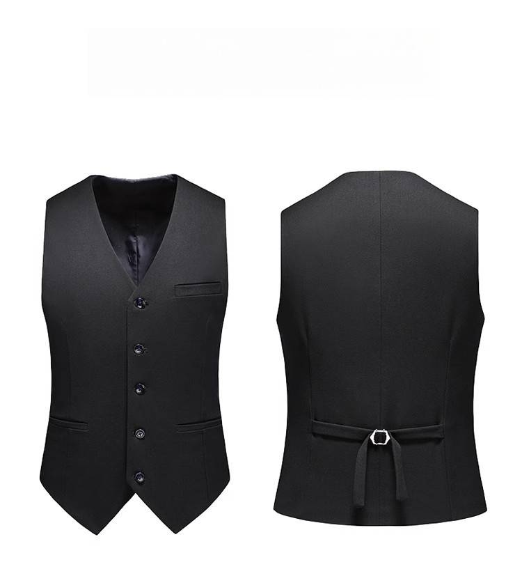 Men's Casual European And American Business Gentleman, Double-breasted Suit, Groom, Best Man, Host, Three-piece Suit + Waistcoat + Long Pants_voghion.com
