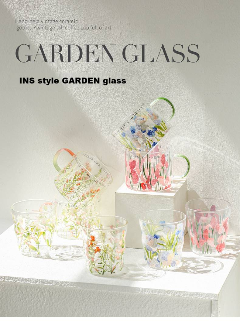 Heat-resistant And Cold-resistant High Borosilicate Printed Glacier Glass Ins Explosion-proof Summer Cold Drink Water Cup Coffee Cup_voghion.com