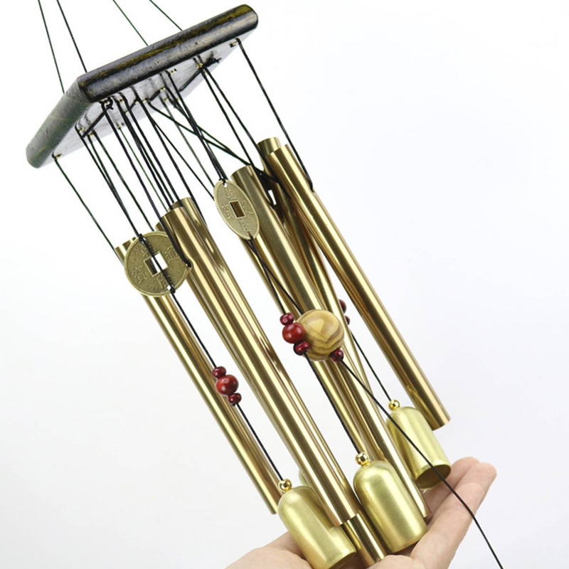 Windspiel aus Holz und Metall, Retro-Dekor zum Aufhängen für draußen oder drinnen_voghion.com
