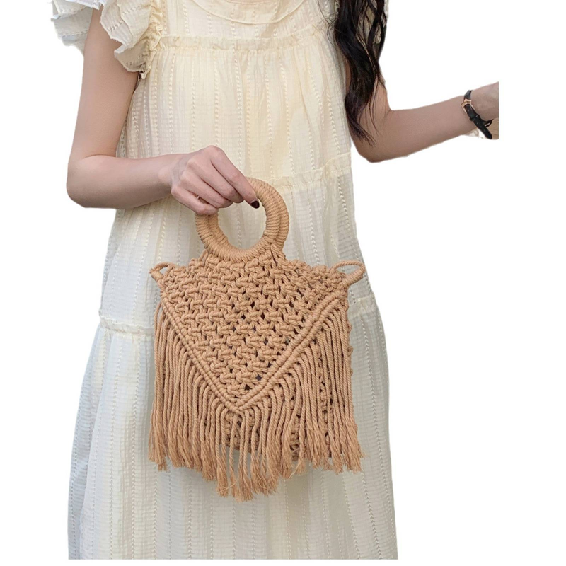Neue Quaste gewebte Damentasche im Crossbody-Stil mit doppeltem Verwendungszweck für den Sommerurlaub_voghion.com