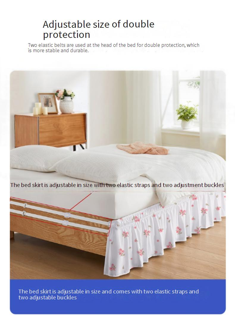 Gonna da letto elasticizzata con design antiscivolo - Volant profondo per proteggere il materasso (tessuto elasticizzato per letto matrimoniale/king size)_voghion.com