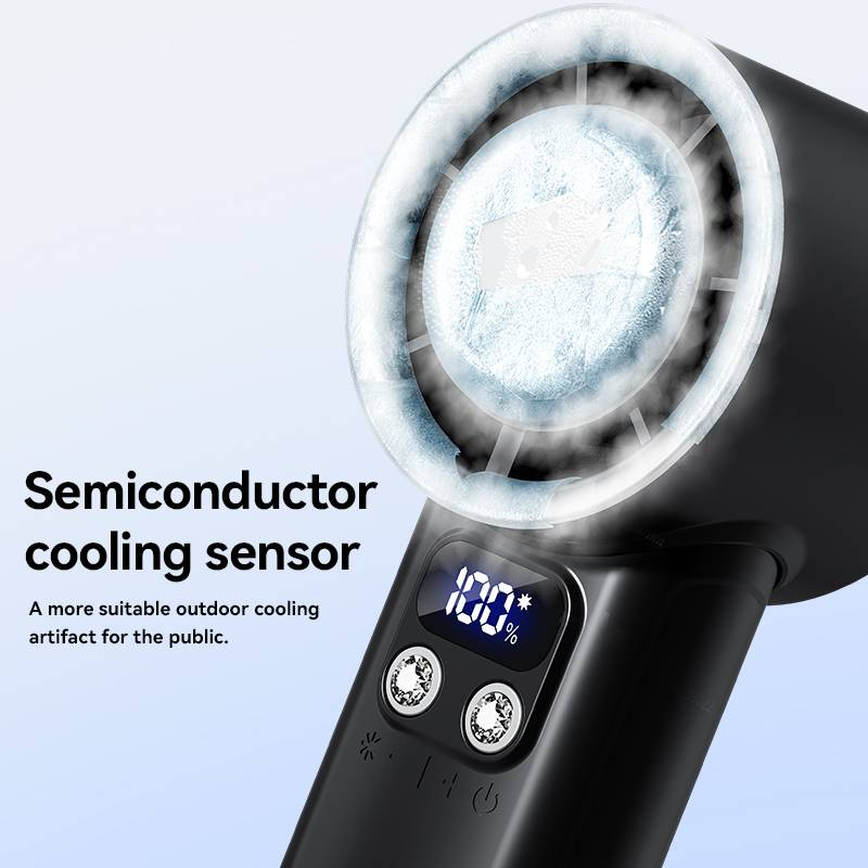 Ventilatore portatile con refrigeratore per ghiaccio, monitor, ventilatore personale ricaricabile da 3600 mAh, ultra piccolo ma potente, piccolo ventilatore tascabile_voghion.com