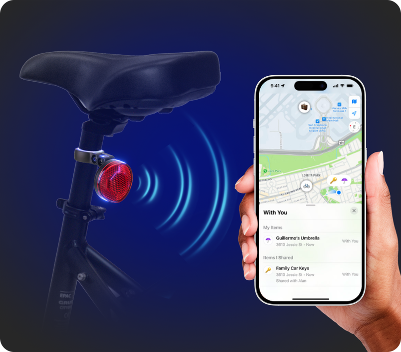 GRUNDIG Reflector Findmy Tracker, feu arrière de vélo – Pour iPhone_voghion.com