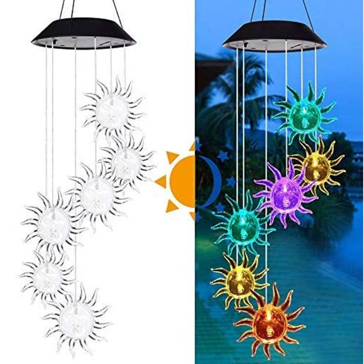 Solar-Powered LED Wind Chime Light – Moon & Star Outdoor Decor For Garden, Patio (Waterproof 6-12H Lighting, Multiple Colors & Styles)_voghion.com