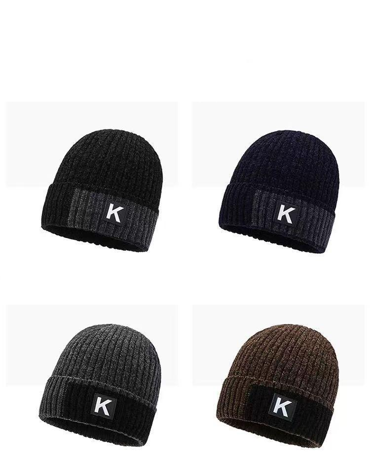 Warm Plus Velvet Thickened Cycling Hat Outdoor Wool Hat All Match Black Flow Men's Winter Outdoor_voghion.com