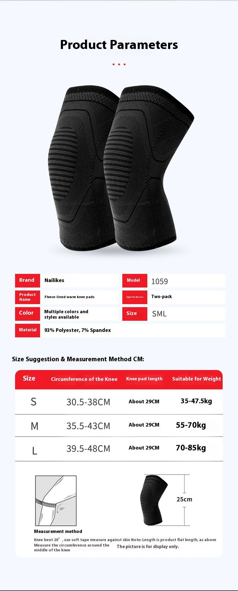 Thermo-Kniebandagen für Damen und Herren – Fleecegefütterte Gelenkstütze zum Laufen, Radfahren, Wintersport und für tägliche Wärme_voghion.com