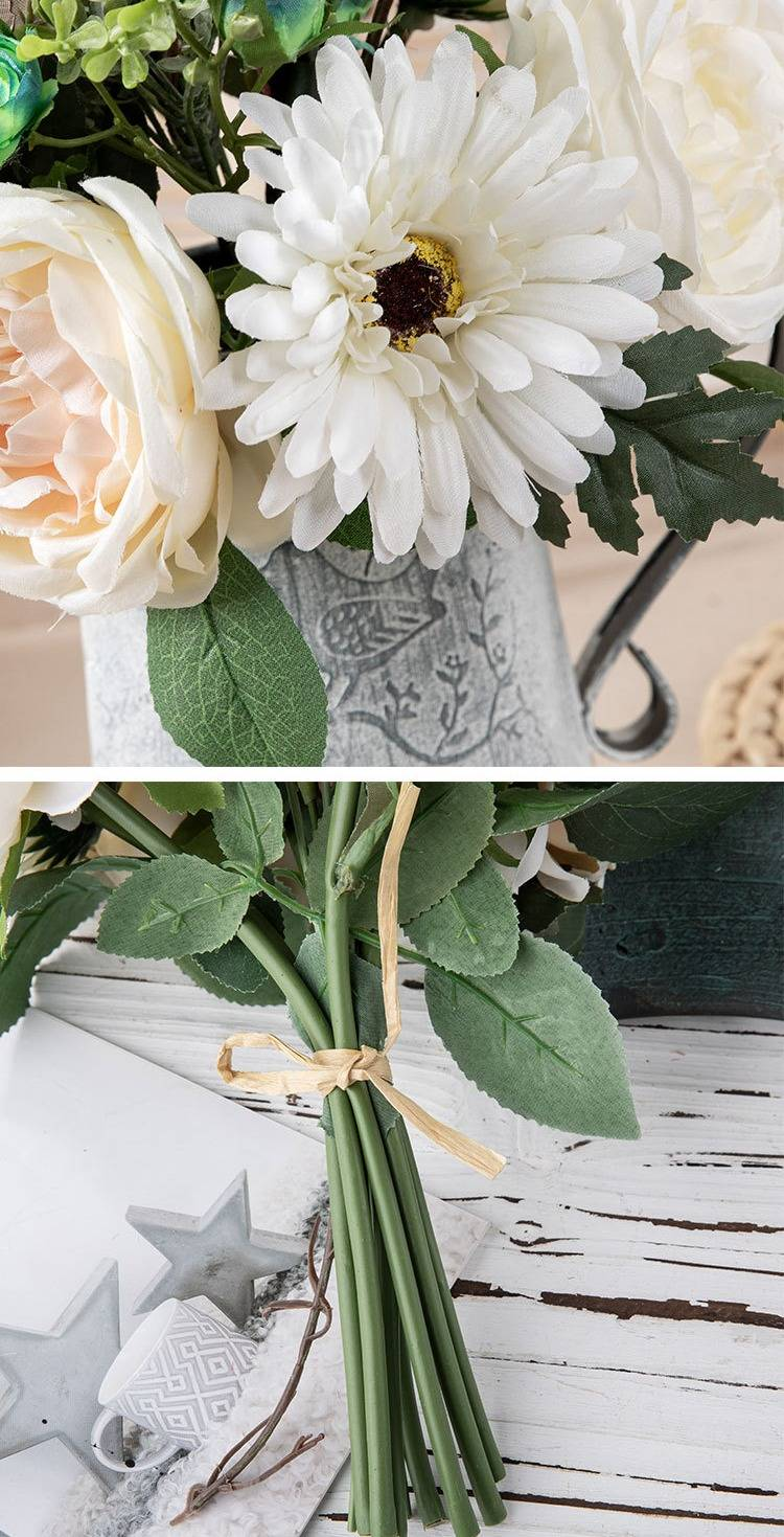Künstlicher Rosen- und Gerbera-Blumenstrauß – lebensechte PE-Blumen für Hochzeiten/Heimdekorationen_voghion.com