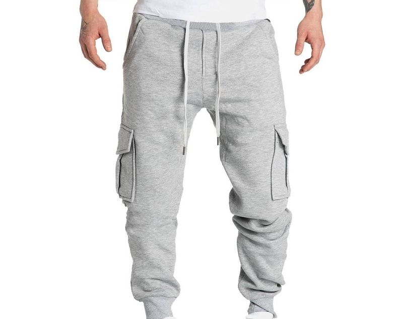 Fleece-Cargohose für Herren – warme Trainingsjogginghose für den Winter mit mehreren Taschen, entspannter Passform, geradem Bein, Übergrößenoptionen (Schwarz, Grau, Marineblau)_voghion.com