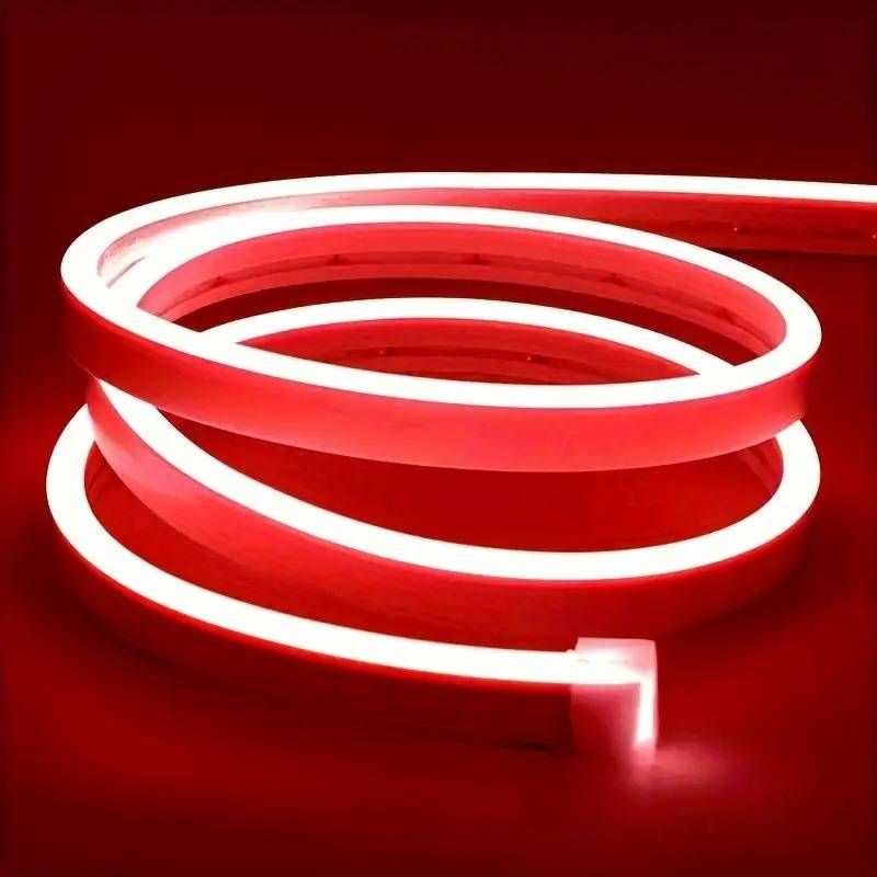 Tira de luces LED de neón de silicona RGB de 12 V, iluminación flexible e impermeable para fondos de TV, decoración de interiores y publicidad._voghion.com