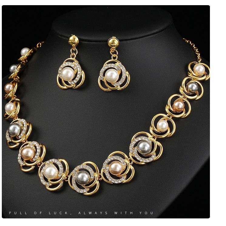Europäischer und amerikanischer Bestseller, Perlenketten-Set, Brautaccessoires, modisches Abendkleid, vielseitig einsetzbar für Abendessen, hochwertige Geschenke_voghion.com