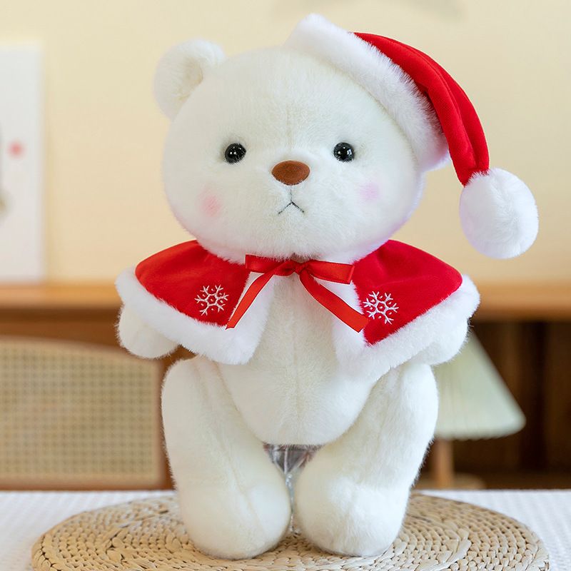 Movable Joint Christmas Teddy Bear Plush Toy - 30cm Soft Stuffed Animal Doll With Sweater/Cape/Scarf Outfits, Perfect Gift For Kids & Couples_voghion.com