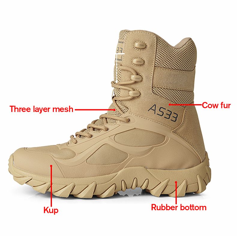 Bottes tactiques légères pour le désert, bottes d'extérieur pour hommes, bottes de combat dans la jungle, bottes de randonnée antidérapantes et résistantes à l'usure_voghion.com